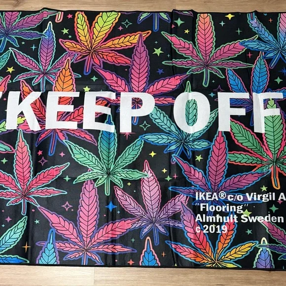 Keep Off Multicolor Leaf Pattern Rug - Picture 1 of 2